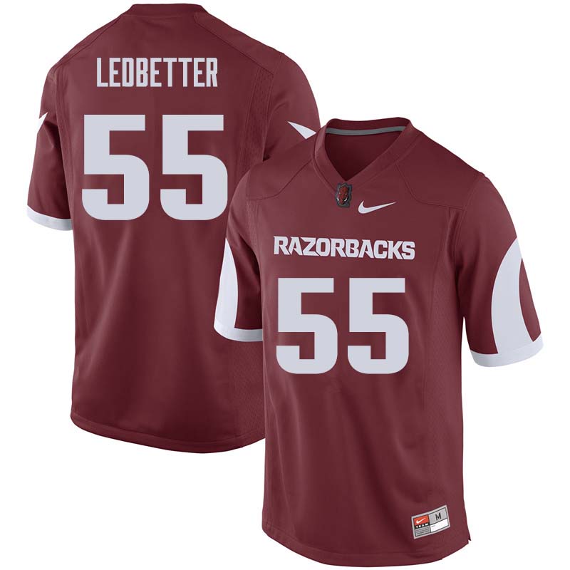 Men #55 Jeremiah Ledbetter Arkansas Razorback College Football Jerseys Sale-Cardinal